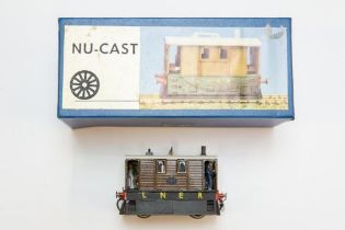 A Nu-Cast white metal OO Gauge electric model of a J70 Tram Engine. In dark brown LNER livery,