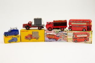 4 Dinky Toys. Bedford Coca-Cola Truck (402). Red with white roof & red plastic wheels. Routemaster