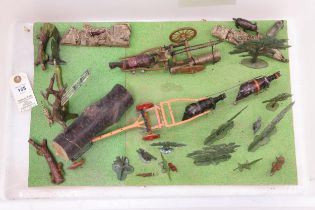 A well made Diorama. 'Forestry' using Britains Figures and accessories. Including a two horse