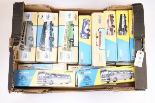 18 Corgi Classics North American Coaches. 8x Yellow Coach 743- 3 Greyhound Lines, variations, plus