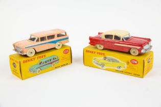 2 Dinky Toys. Nash Rambler (173). In pink with mid blue flash and cream wheels. Plus a Hudson Hornet