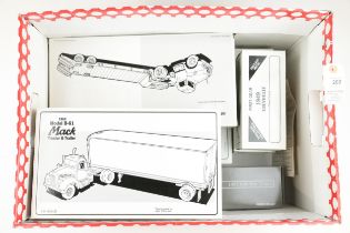 10 First Gear U.S. Trucks. 1959 International RF-200 Tandem Axle Tractor with Lowboy Trailer, SHELL.