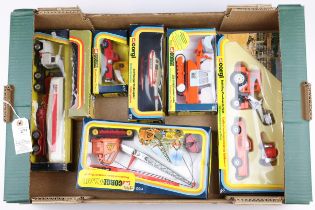 7 boxed Corgi toys dating from the 1970s. No.2 Building contractor set, "Block" comprising of a