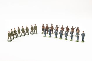 Britains soldiers. 8 Home Guard, Officer and 7 men all marching. RAF Regiment, 7 and an Officer, all