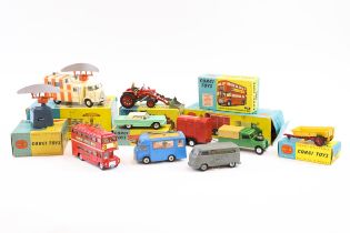 7 boxed corgi toys. No.69 Massey Ferguson 165 tractor with shovel and incudes driver, No.51 Massey