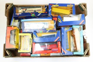 A quantity of Corgi Classics etc. Double Decker's, Coaches, Trolley Buses, Trams. Including a