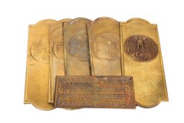 15 Third Reich brass finger plates for office doors, 10