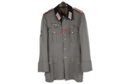 A good quality replica Third Reich army officer's service dress jacket, Mountain Troop Edelweiss arm