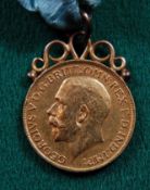 George V AV sovereign, 1912, GVF now with added pendant fitting. £300-350