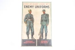 A large WWII German Soldier Recognition poster, 30