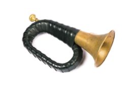 A Third Reich DJ brass bugle, mounted with stag's head and 