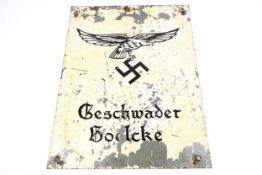 A Third Reich metal Luftwaffe sign, 