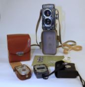 Rolliflex grey baby 3.5 4x4 TLR Xenar 60mm camera with original case and strap. Comes with