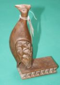 A hand carved bird. Carved by an orphan in the Christian mission at Nyundo Rwanda, dated from