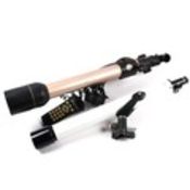 A Tasco Starguide astronomic telescope, with electronic controller, and tripod, in its wooden box;