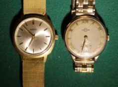 A vintage 9ct gold gents wrist watch 
