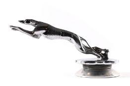 A plated Lincoln Greyhound C.1930. In full flight, mounted on a plated screw top radiator cap.