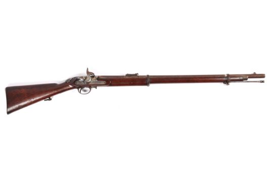 A rare .577 Wilson breech loading military pattern percussion rifle, 49" overall, barrel 33" with - Image 1 of 3