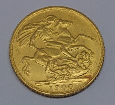 An Edward VII 1900 sovereign.