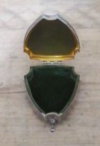 A hallmarked silver trinket box, green felt lined and gilt interior, length 8cm.