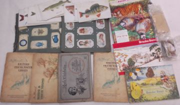 A collection of various vintage albums to include radio celebrities, fishes, birds, wildlife, fish