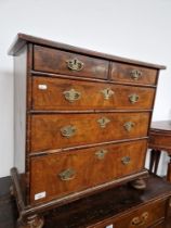 A 17th century William and Mary figured walnut chest of drawers, circa 1690.