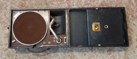 A HMV gramophone player, as found.