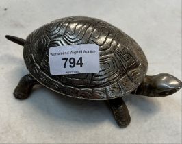 Nickel plated 'tortoise' desk bell