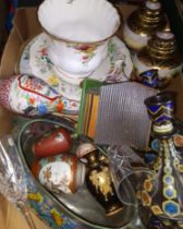 4 boxes of ceramics, ornaments, glassware, including Gouda, Oriental etc.
