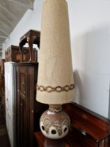 A West German pottery floor lamp.