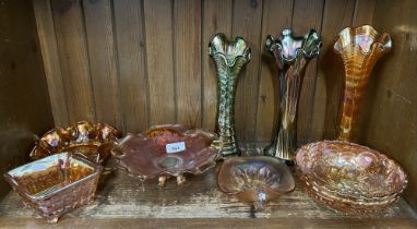 8 Carnival Glass items
