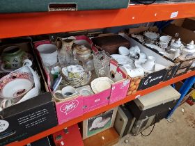 6 boxes of miscellaneous ceramics, glassware, china, ornaments, etc