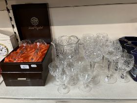 14 lead crystal glasses by Webb in the ‘Oxford’ design including 10 wine (4 boxed) together with a