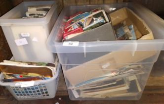 3 boxes of postcards, etc.