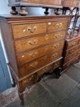 An 18th century oak chest on stand.