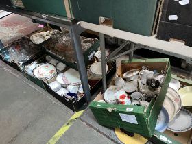 Seven boxes of various ceramics and glassware