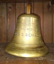 A ship's bell "Lancashire & Western Sea Fisheries Joint Committee Patrol Vessel Thomas S.