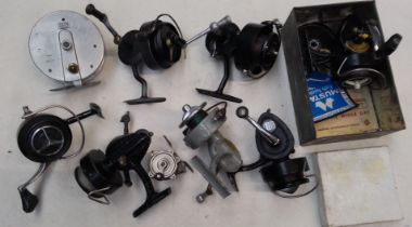 A box of fishing reels.