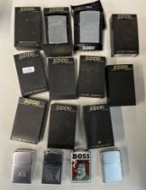 15 Zippo lighters - 11 in original boxes