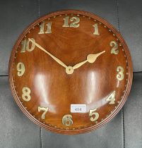 A mahogany convex wall clock with brass numerals, Rd number 687088, with replaced movement