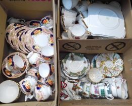 Three boxes of assorted china.