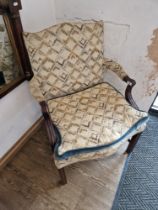 A George III mahogany framed Gainsborough chair.