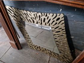 A modern wall mirror, 100.5cm x 165cm.