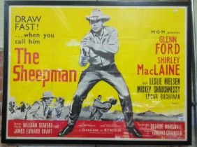 The Sheepman film poster, glazed and framed, 106cm x 80cm.