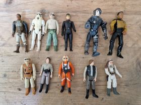 A small collection of Star Wars and Star Trek figures.