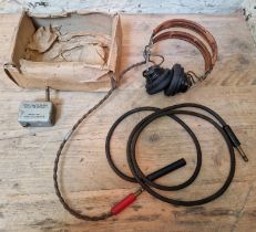 A WW2 U.S. Army signal corps headset in original box.