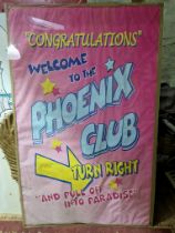 An original prop from the Peter Kay series 'Phoenix Nights', Phoenix Club poster, "