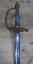 A George III 1796 pattern infantry officer's sword, engraved blade, marked 'J.J. Runkel Solingen',