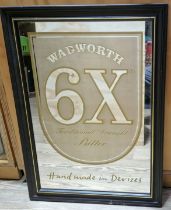 An original prop from the Peter Kay series 'Phoenix Nights', 'WADWORTH 6X' advertising mirror,