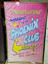 An original prop from the Peter Kay series 'Phoenix Nights', Phoenix Club poster, "